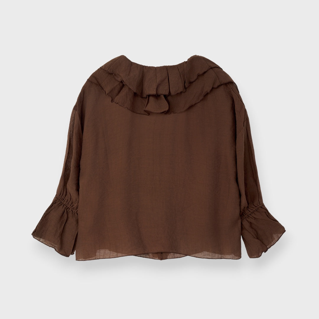 Bubble Ruffle Women’s Top – Chic Black Puff Sleeve Blouse, Flirty & Effortlessly Cute 😍