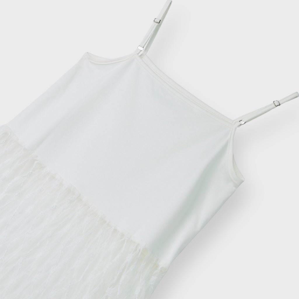 Layered Tulle & Lace Camisole Elegant Fairy Style with Adjustable Straps