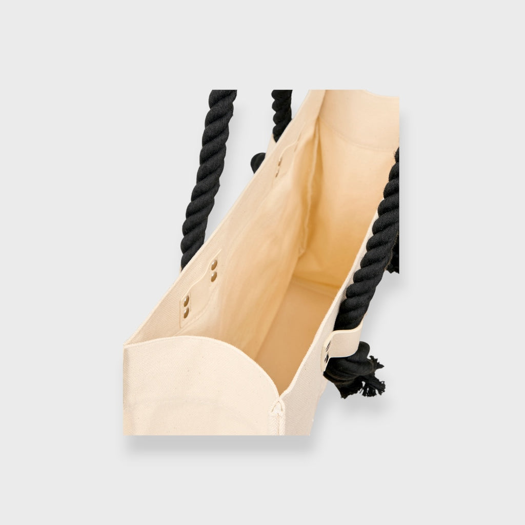 LADIES CANVAS ROPE HANDLE TOTE BAG