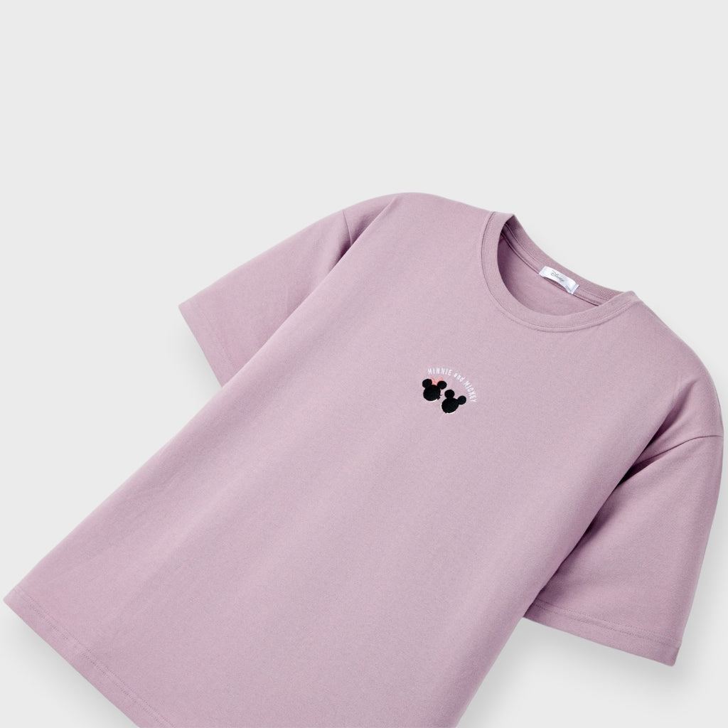 เสื้อยืดมิกกี้–มินนี่ สีม่วงละมุน “ใส่แล้วน่ารักแบบขั้นสุด” (Size 3L-4L)