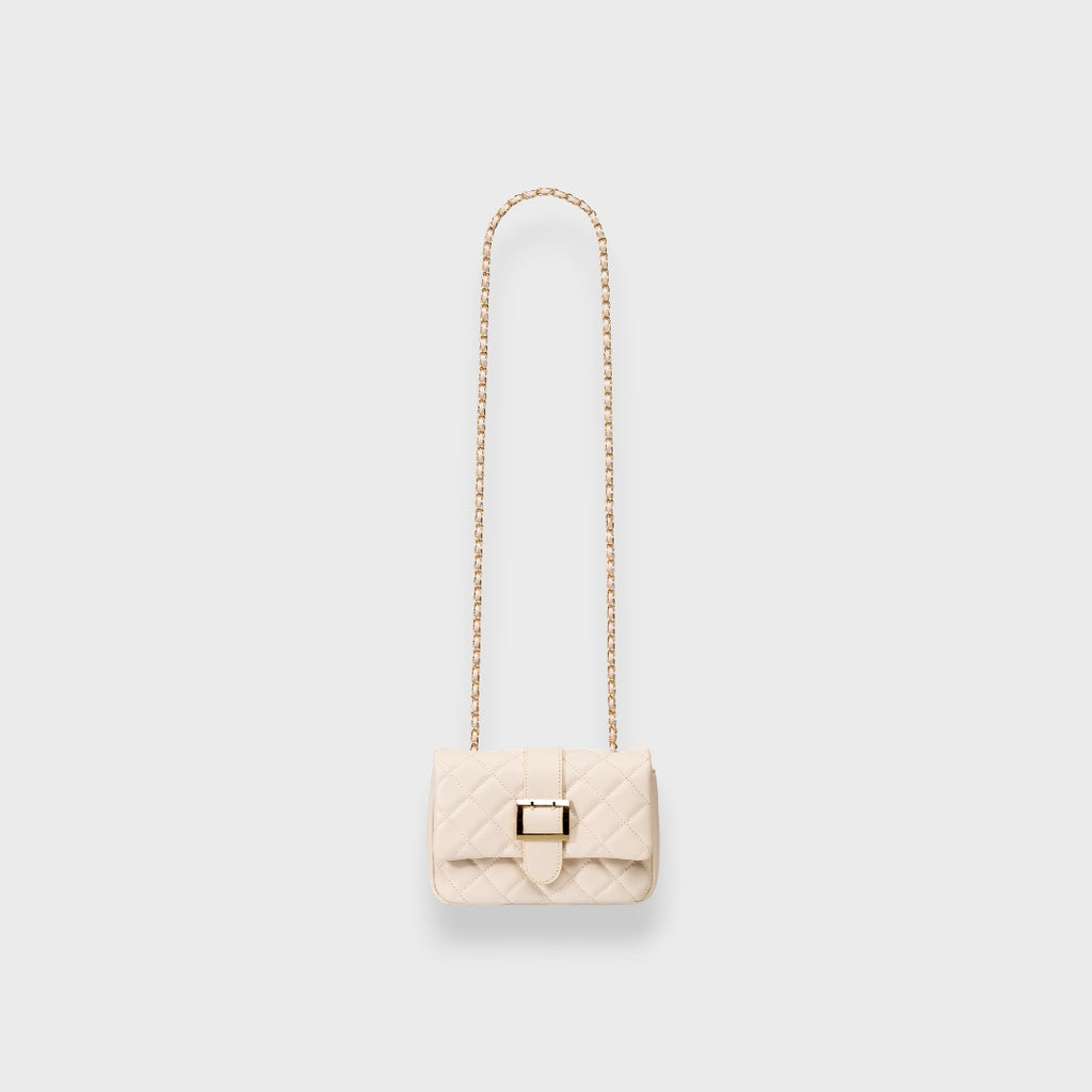LADIES QUILTED BUCKLE CHAIN SHOULDER BAG