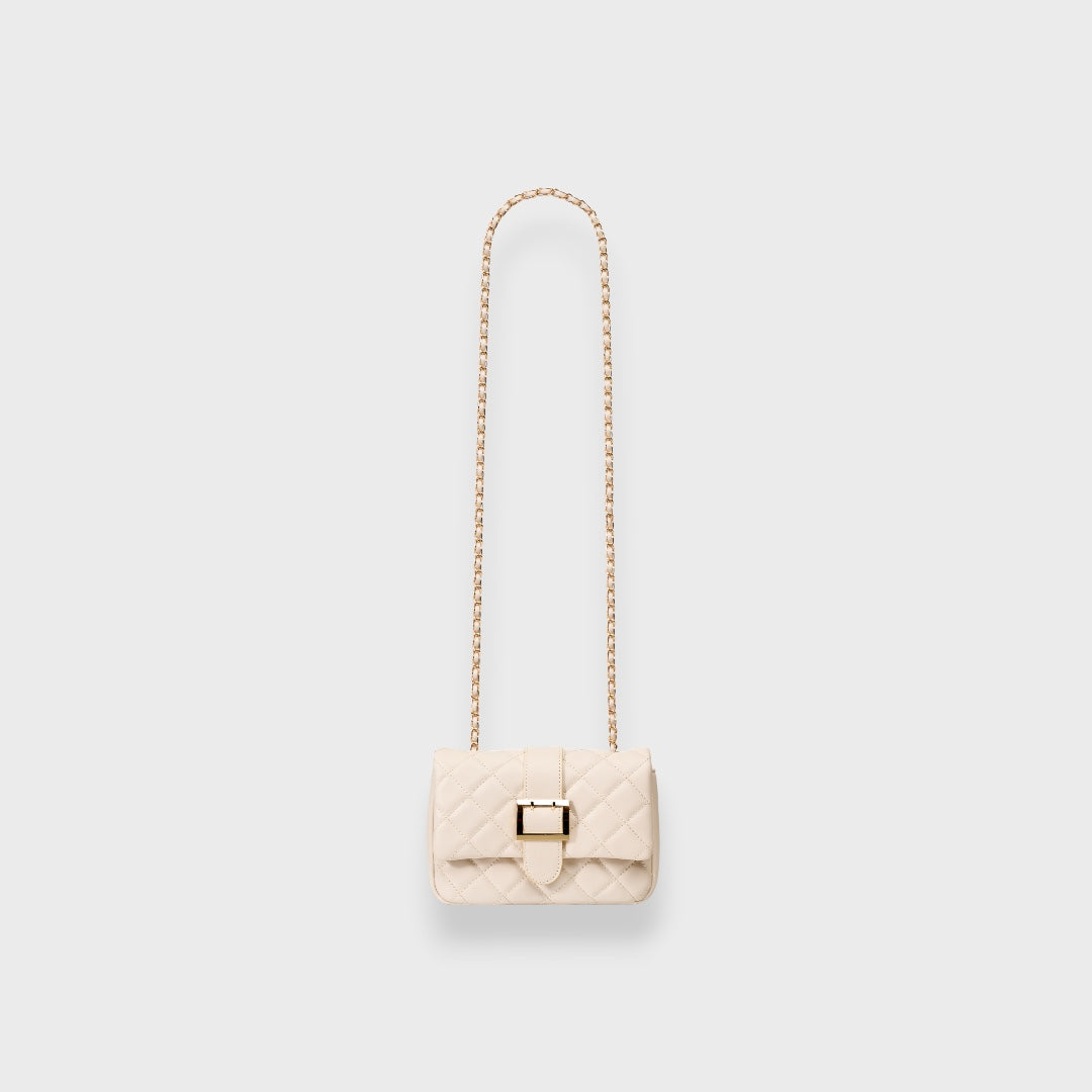 LADIES QUILTED BUCKLE CHAIN SHOULDER BAG