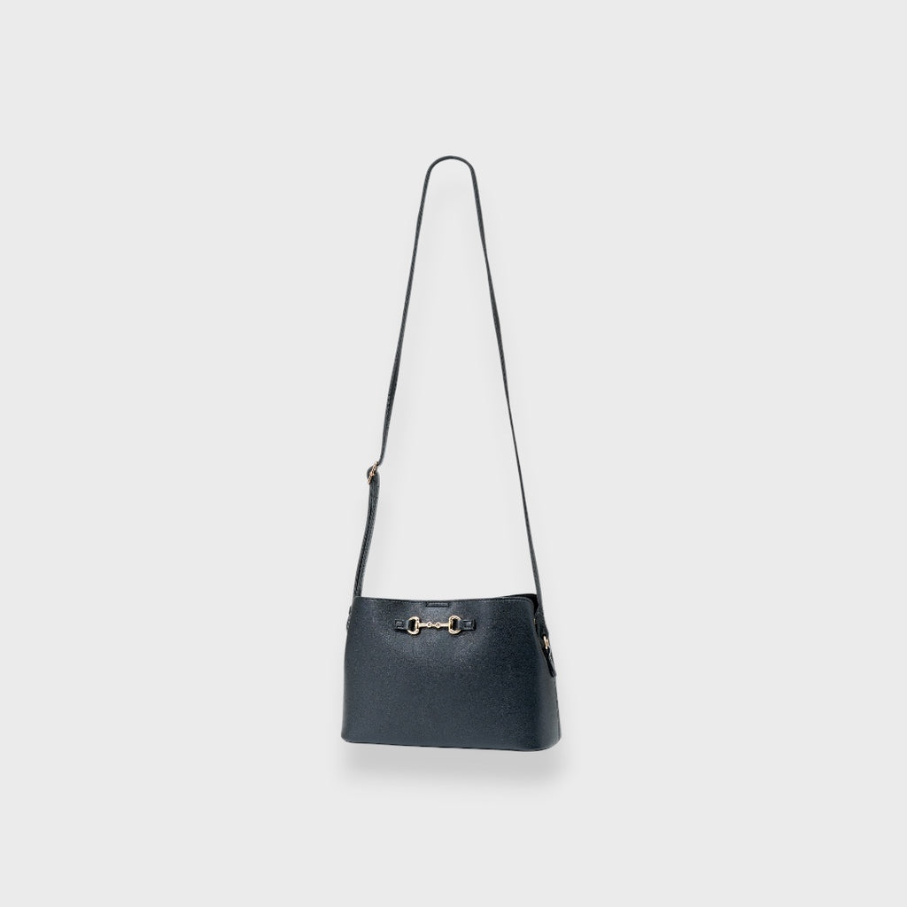 LADIES METAL ACCENT SHOULDER BAG