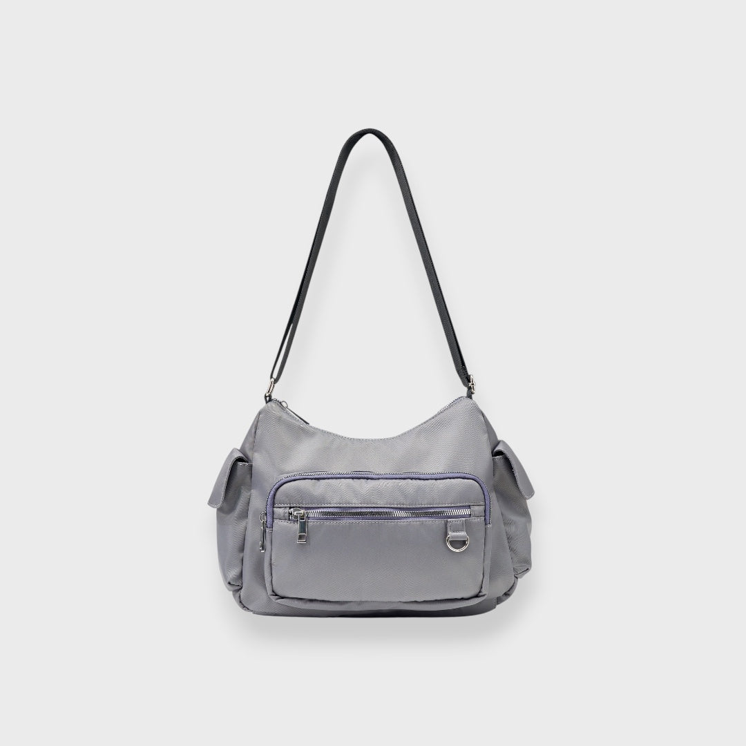 WOMEN’S NYLON MULTI-POCKET SHOULDER BAG