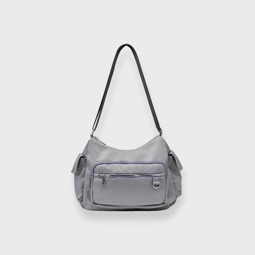 WOMEN’S NYLON MULTI-POCKET SHOULDER BAG