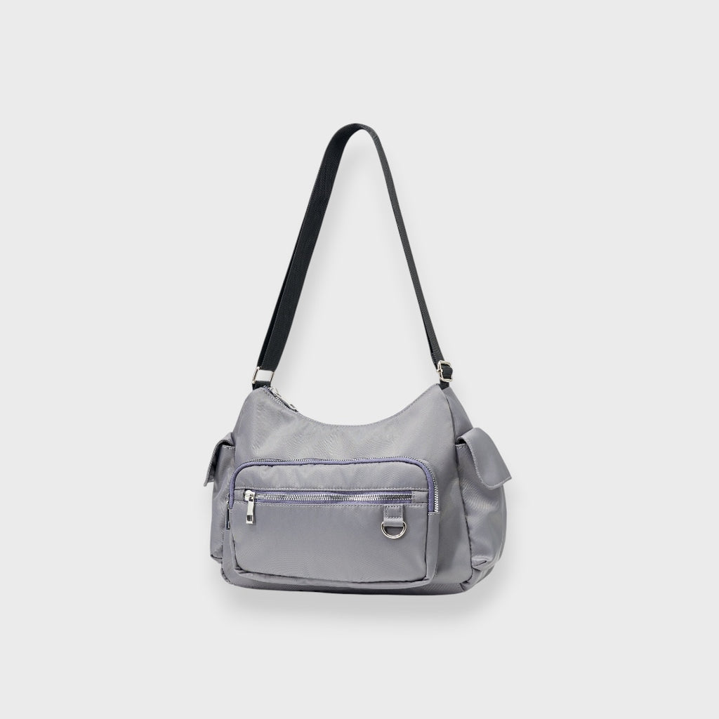 WOMEN’S NYLON MULTI-POCKET SHOULDER BAG