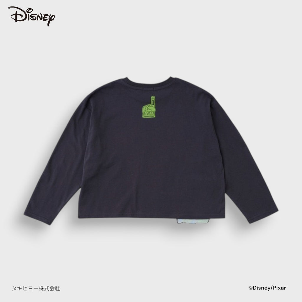 KIDS DISNEY PIXAR MONSTERS UNIVERSITY LONG SLEEVE T-SHIRT – NAVY GRAPHIC TOP WITH SULLEY & MIKE