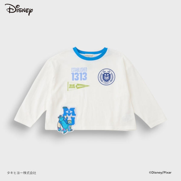 KIDS DISNEY PIXAR MONSTERS UNIVERSITY LONG SLEEVE T-SHIRT – WHITE GRAPHIC TOP WITH SULLEY & MIKE (90CM-100CM)