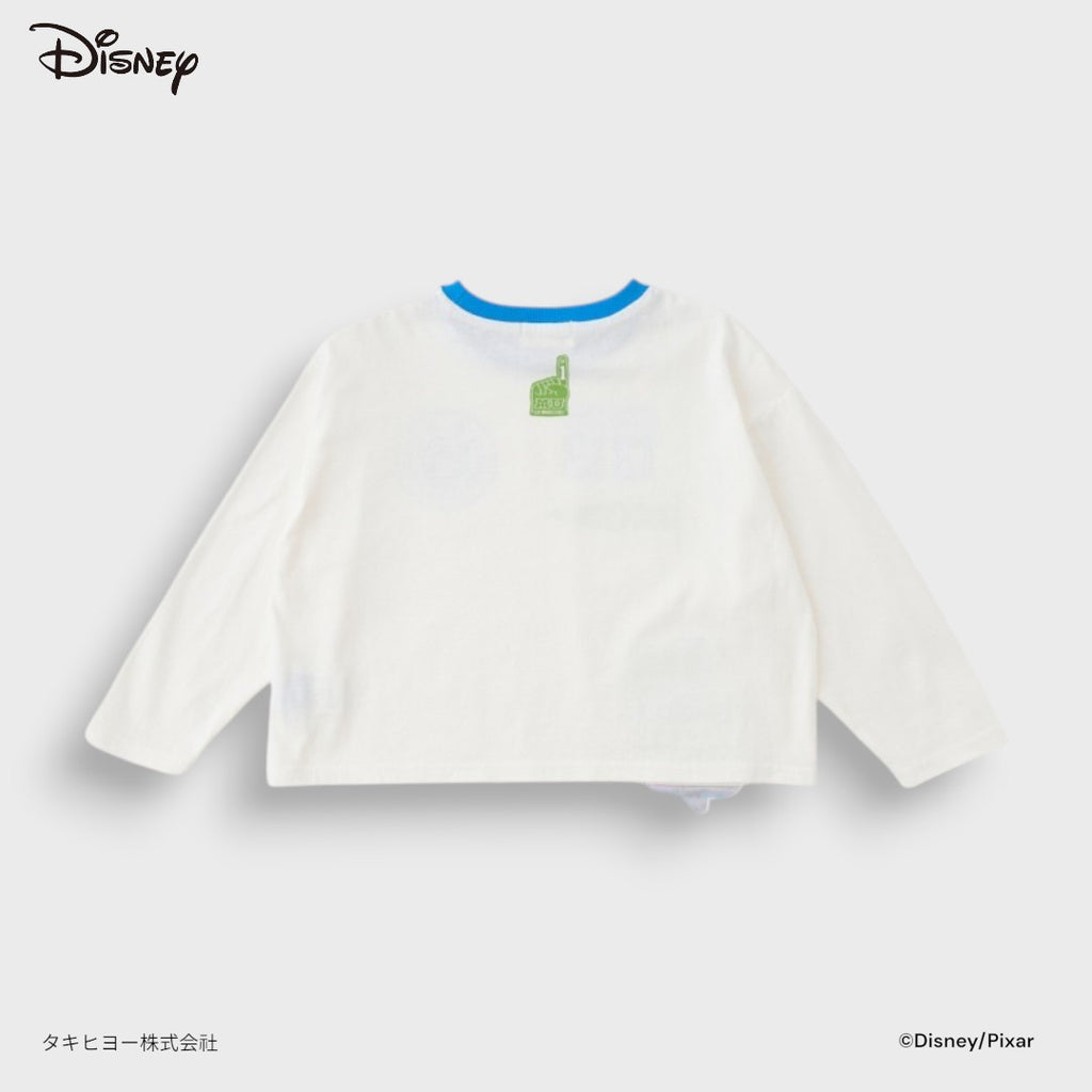 KIDS DISNEY PIXAR MONSTERS UNIVERSITY LONG SLEEVE T-SHIRT – WHITE GRAPHIC TOP WITH SULLEY & MIKE (110CM-130CM)