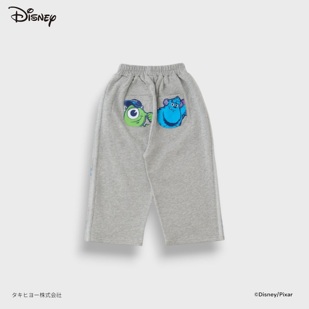 KIDS DISNEY PIXAR MONSTERS UNIVERSITY TRACK PANTS – GRAY SIDE-STRIPE JOGGER PANTS WITH MIKE & SULLEY BACK PRINT(90CM-100CM)