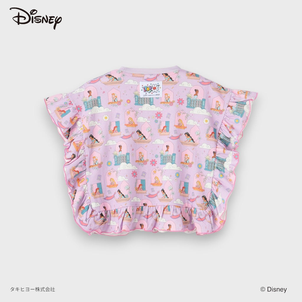 DISNEY PRINCESS TOP – LAVENDER ALL-OVER PRINT RUFFLE KIDS TOP (110CM-130CM)