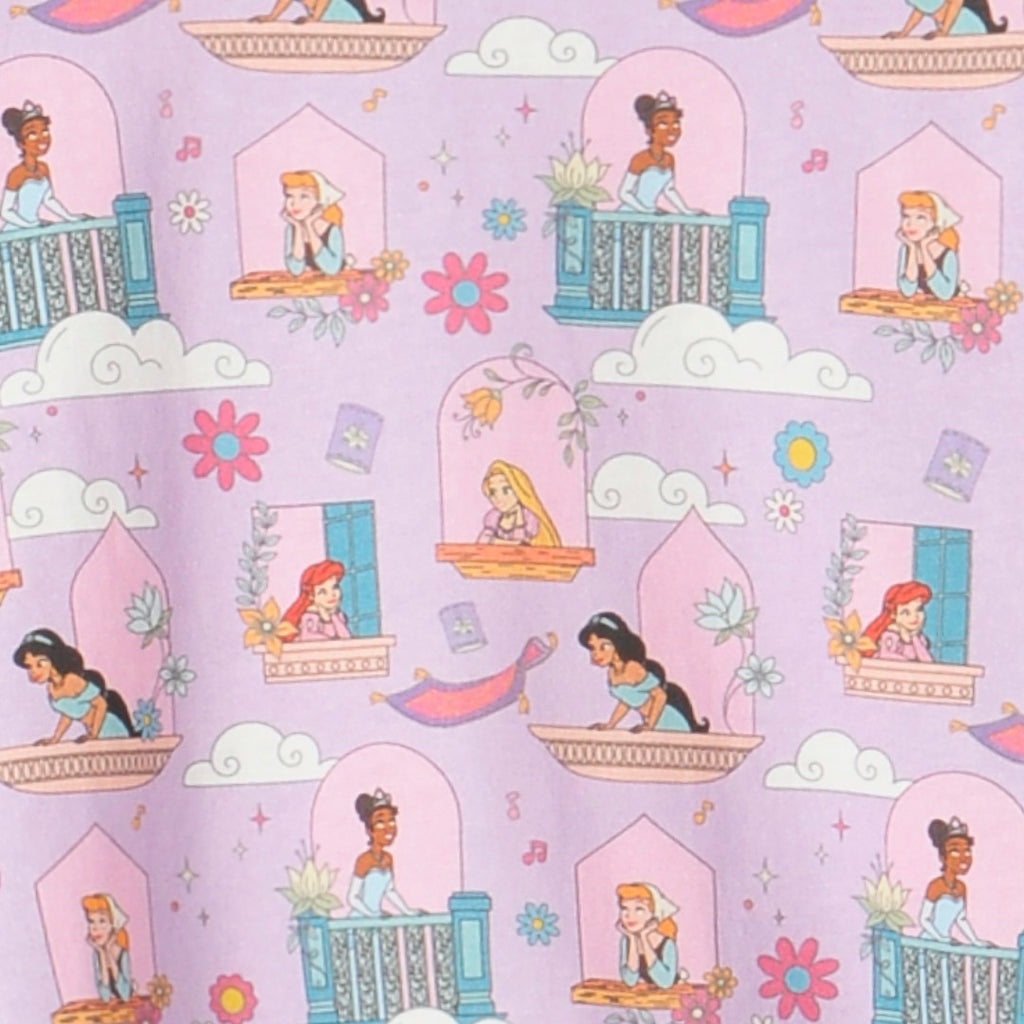 DISNEY PRINCESS TOP – LAVENDER ALL-OVER PRINT RUFFLE KIDS TOP (110CM-130CM)