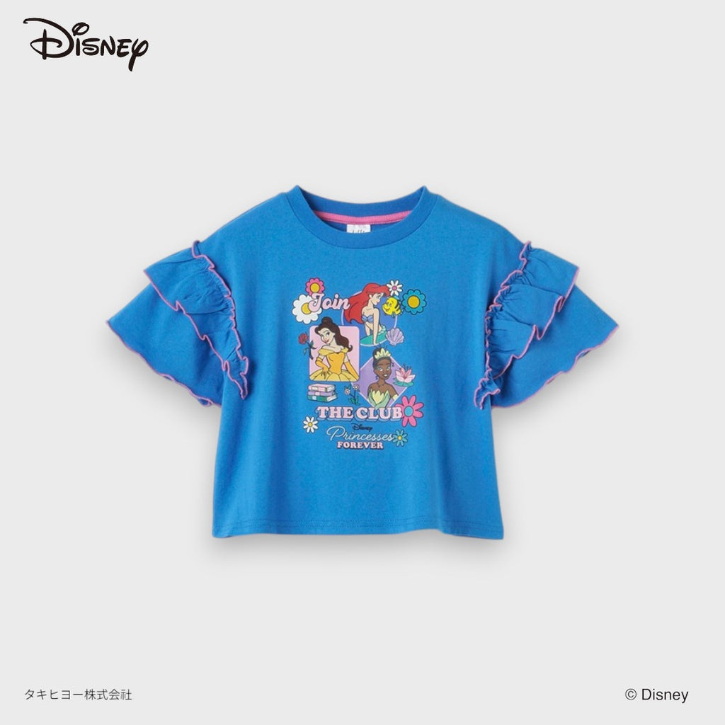 DISNEY PRINCESS TOP – BLUE “JOIN THE CLUB” GRAPHIC RUFFLE KIDS TOP(110CM-130CM)