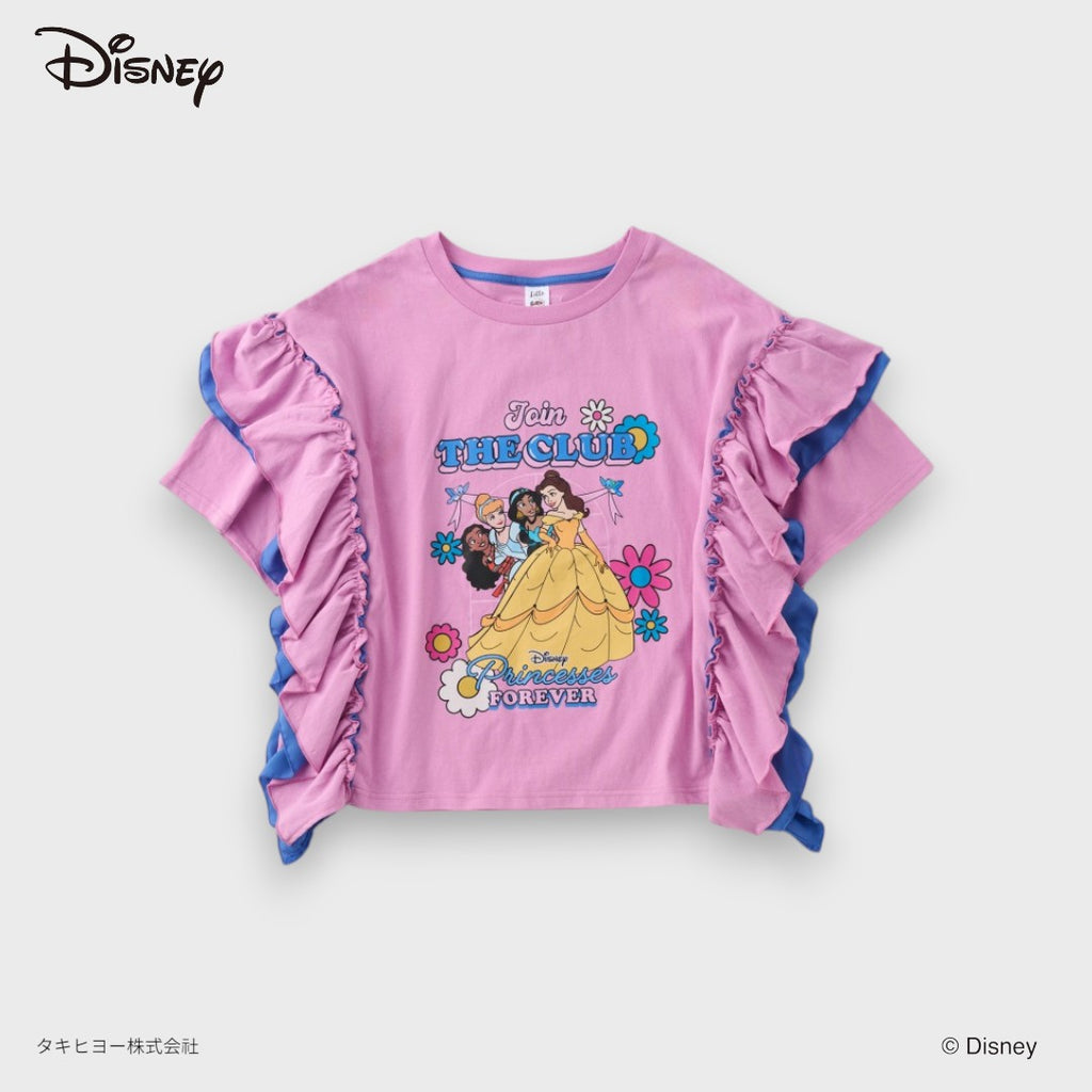 DISNEY PRINCESS TOP – PINK “JOIN THE CLUB” GRAPHIC RUFFLE KIDS TOP (90CM-100CM)