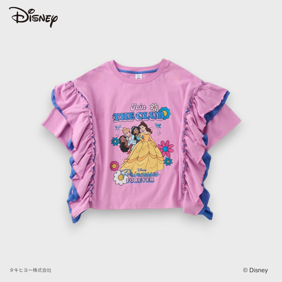 DISNEY PRINCESS TOP – PINK “JOIN THE CLUB” GRAPHIC RUFFLE KIDS TOP (90CM-100CM)