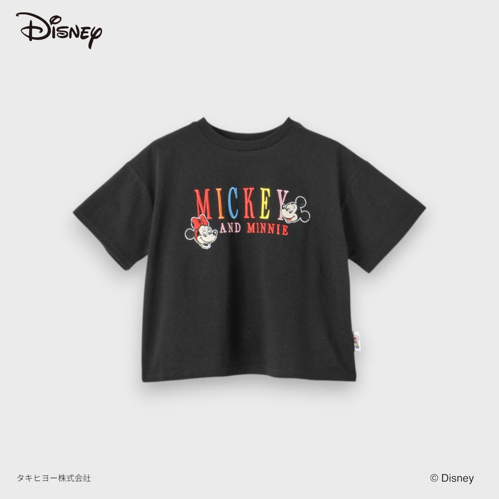 DISNEY MICKEY & MINNIE T-SHIRT – BLACK LOGO GRAPHIC KIDS TEE (90CM-100CM)