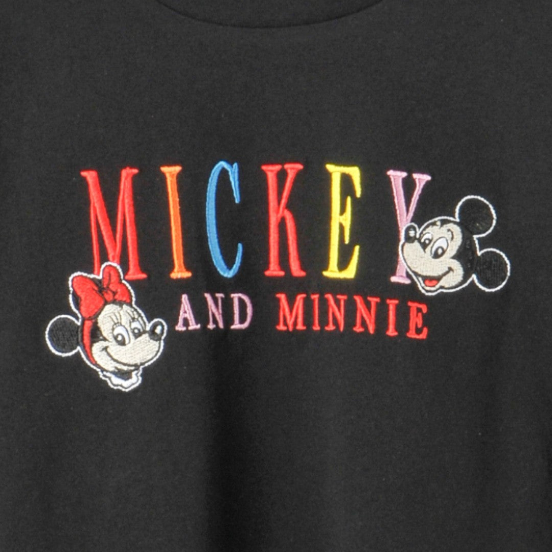 DISNEY MICKEY & MINNIE T-SHIRT – BLACK LOGO GRAPHIC KIDS TEE (90CM-100CM)