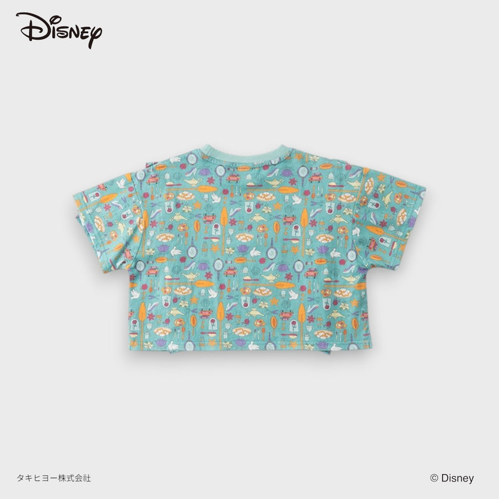 DISNEY PRINCESS T-SHIRT – PINK FAIRYTALE ICONS RUFFLE KIDS TEE (90CM-100CM)