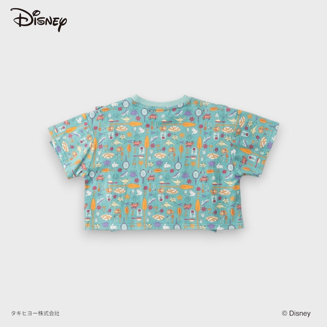 DISNEY PRINCESS T-SHIRT – PINK FAIRYTALE ICONS RUFFLE KIDS TEE (110CM-130CM)