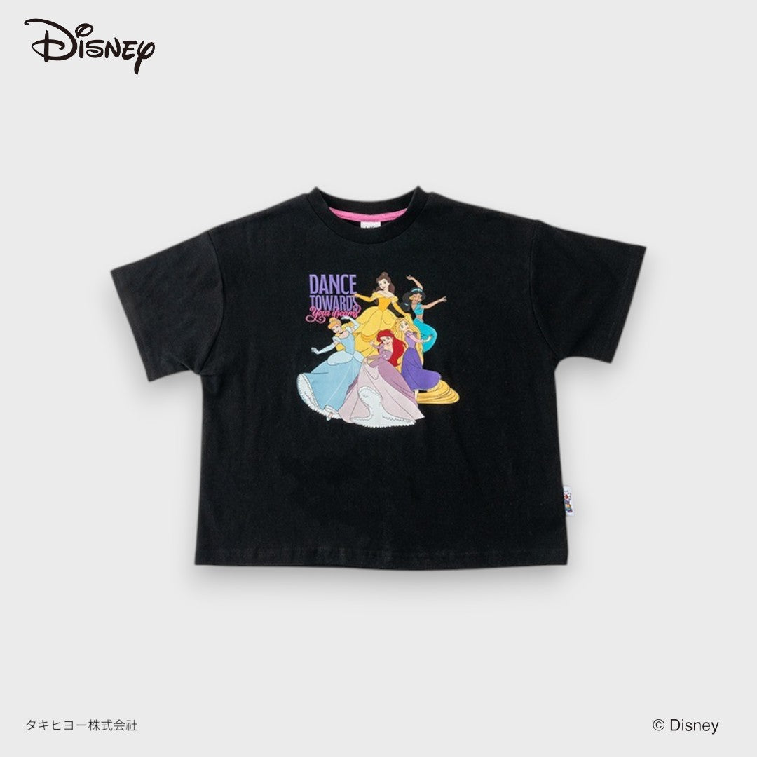 DISNEY BLACK T-SHIRT – PRINCESS DREAMS GRAPHIC TEE FOR KIDS (90CM-100CM)