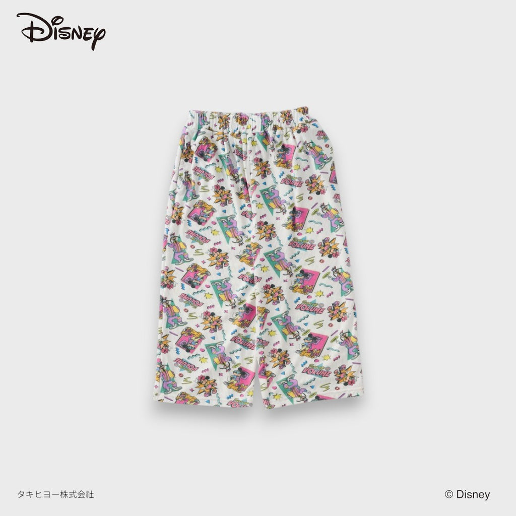 DISNEY MICKEY & FRIENDS PANTS – WHITE RETRO MUSIC ALL-OVER PRINT KIDS PANTS (110CM-130CM)