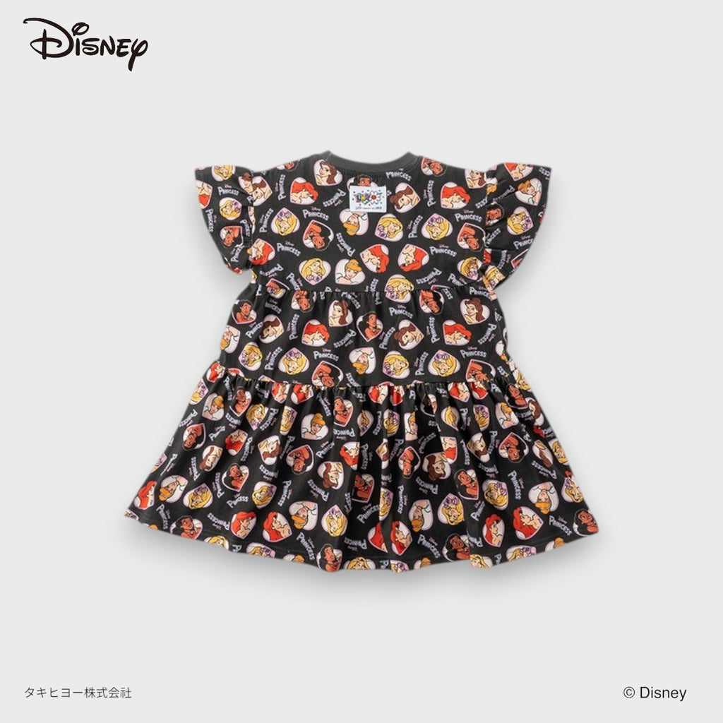 DISNEY PRINCESS DRESS – LAVENDER/BLACK ALL-OVER PORTRAIT PRINT KIDS DRESS (90CM-100CM)