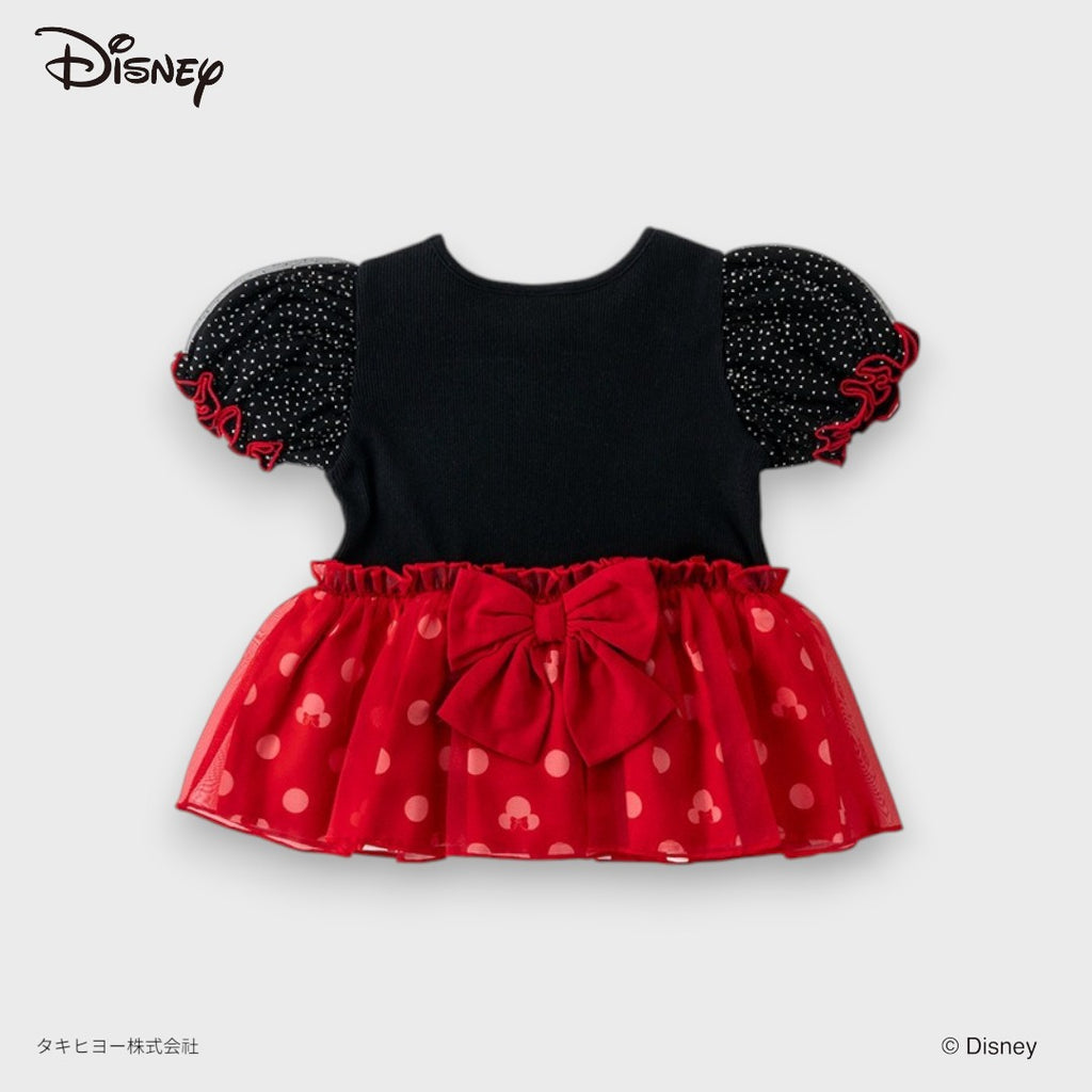 DISNEY MINNIE MOUSE TOP – BLACK & RED POLKA DOT  KIDS TOP  (90CM-100CM)