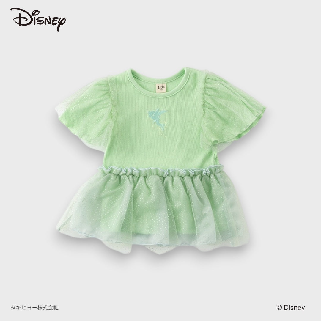 KIDS DISNEY FAIRY TUTU DRESS – MINT GREEN SPARKLE MESH PARTY DRESS WITH BOW DETAIL (90CM-100CM)