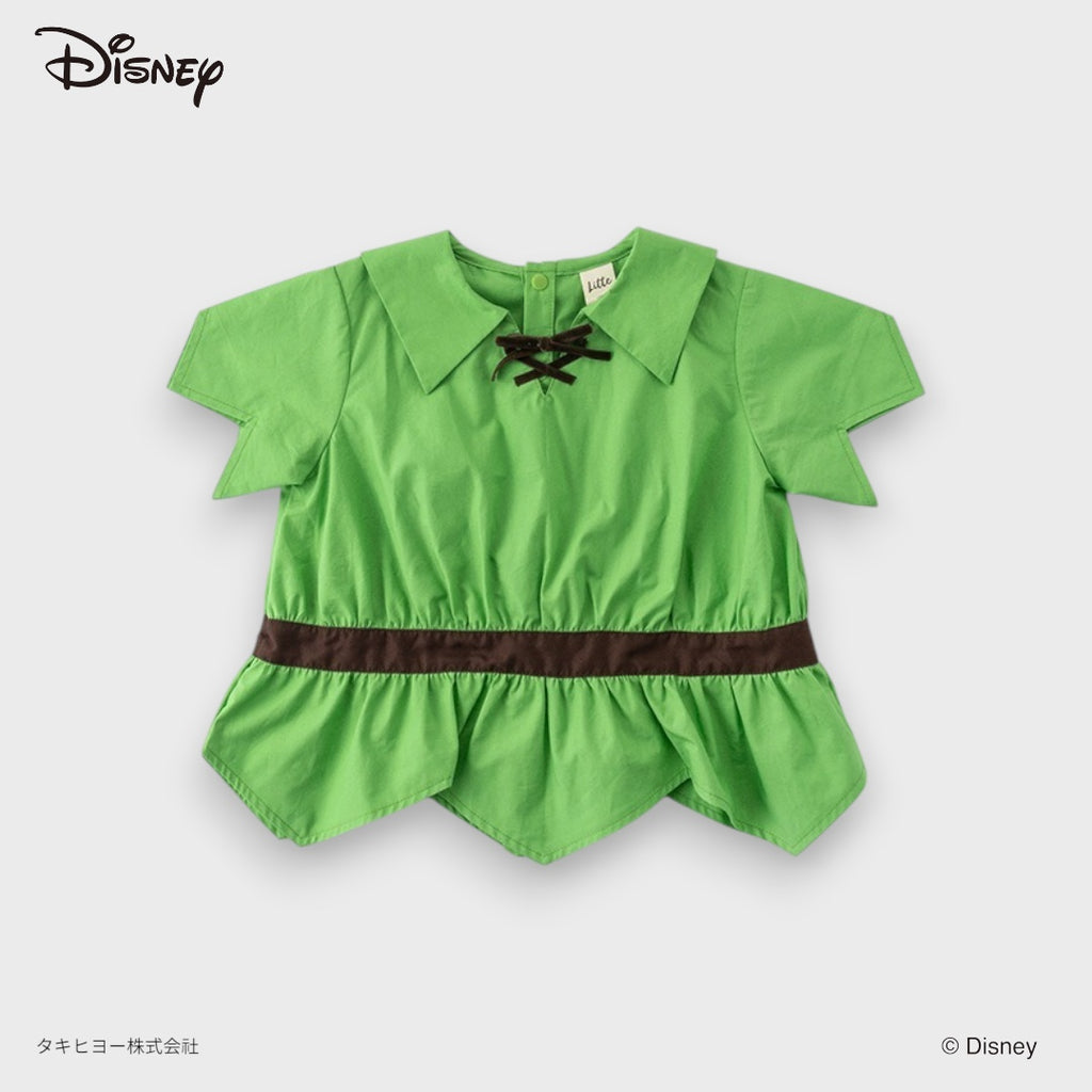 KIDS DISNEY PETER PAN COSTUME TOP – GREEN COLLAR SHIRT WITH BELT DETAIL (110CM-130CM)