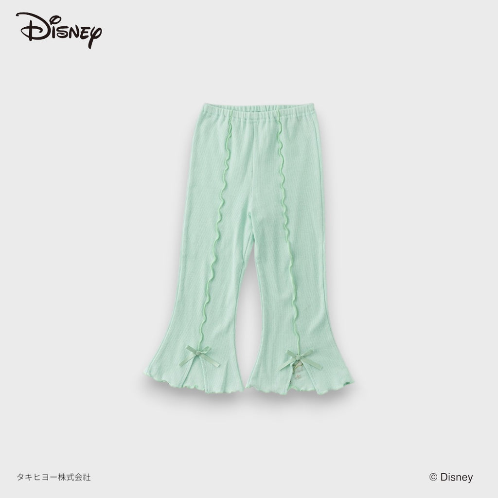 KIDS DISNEY FAIRY FLARE LEGGINGS – MINT GREEN RIBBED PANTS WITH BOW DETAIL (110CM-130CM)