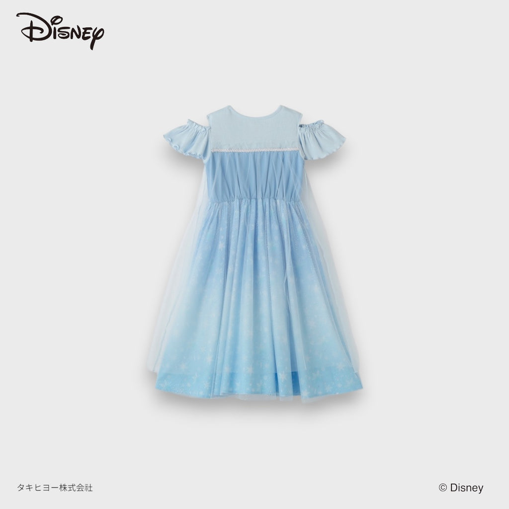 KIDS DISNEY ELSA PRINCESS DRESS – ICE BLUE FAIRYTALE PARTY DRESS WITH SPARKLE TULLE SKIRT (110CM-130CM)