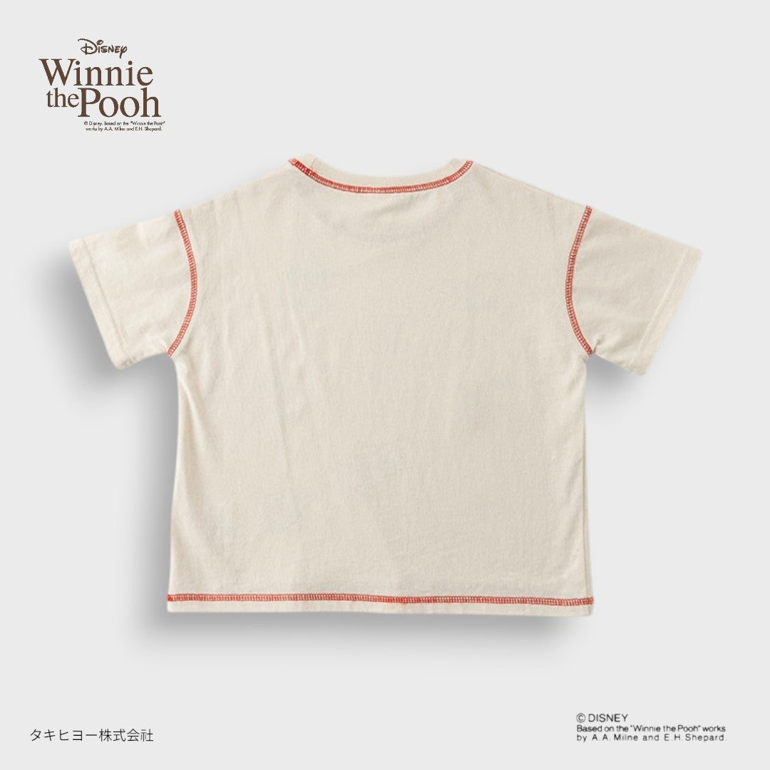 DISNEY WINNIE THE POOH T-SHIRT – CREAM COLORFUL BLOCK GRAPHIC KIDS TEE (110CM-130CM)