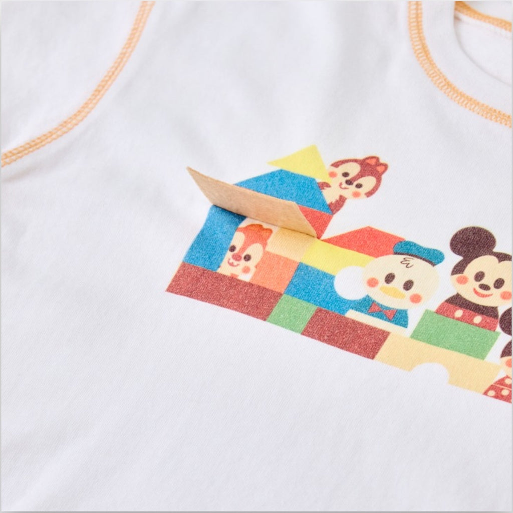 KIDS DISNEY MICKEY & FRIENDS T-SHIRT – WHITE GRAPHIC TEE WITH COLOR BLOCK PLAY PRINT (110CM-130CM)
