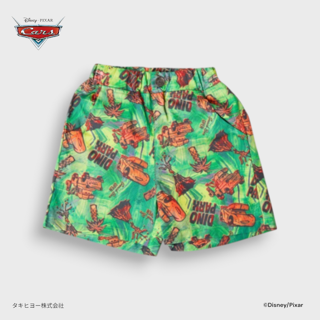 Kids (Size110-130) Disney Pixar Cars Shorts – Green Dino Park All-Over Print Kids Shorts