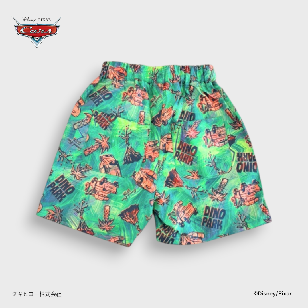 Kids (Size110-130) Disney Pixar Cars Shorts – Green Dino Park All-Over Print Kids Shorts