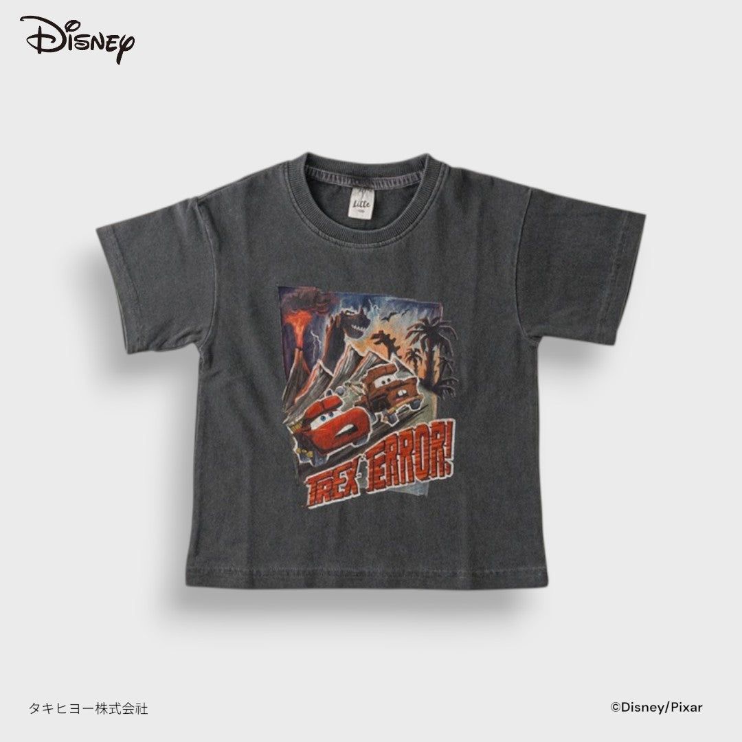 Kids (Size 110-130) Disney Pixar Cars Dino Park T-Shirt – Charcoal “T-Rex Terror!” Graphic Tee