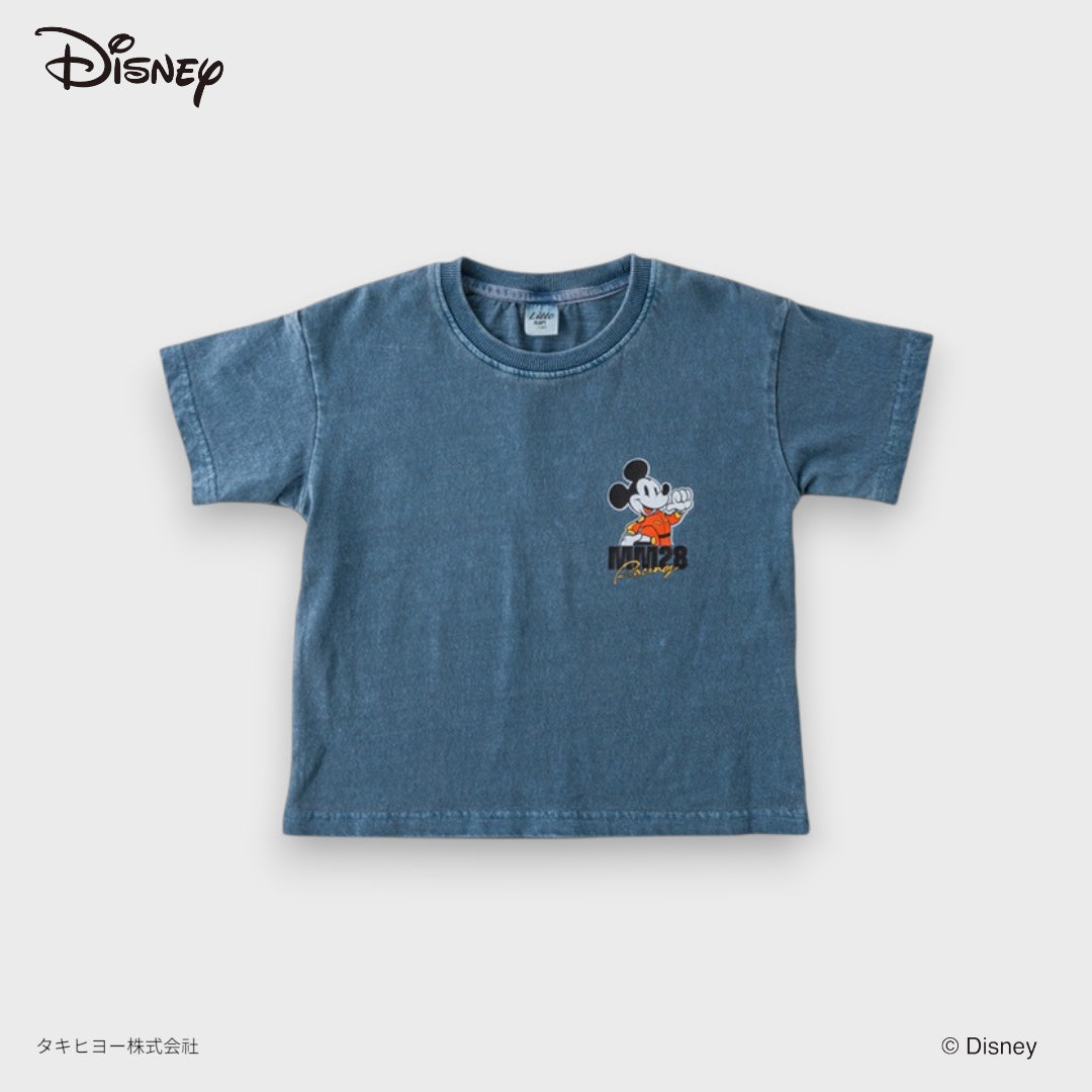 KIDS DISNEY MICKEY MOUSE RACING T-SHIRT – WASHED GREY GRAPHIC TEE WITH BACK PRINT (110-130CM)