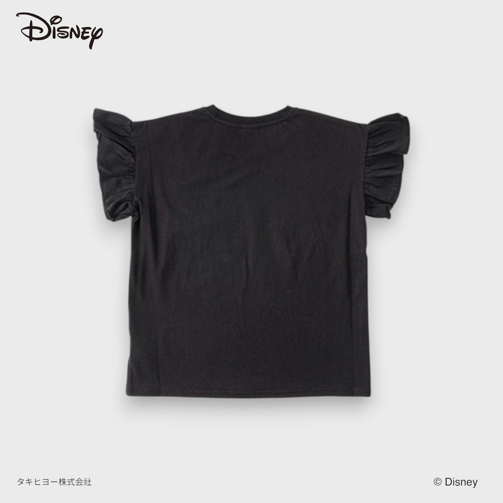 Kids (Size 110-130) Kids Disney Stitch T-Shirt – Black Graphic Tee With Ruffle Sleeves
