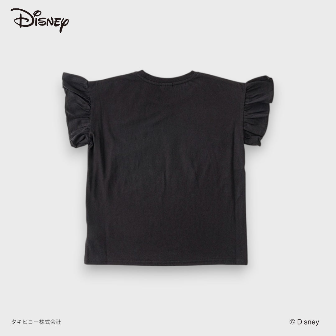 Kids (Size 110-130) Kids Disney Stitch T-Shirt – Black Graphic Tee With Ruffle Sleeves