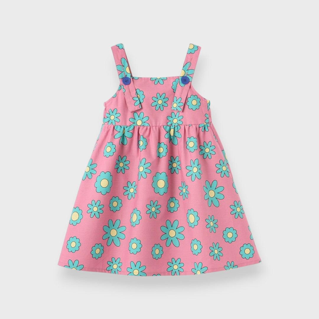 FLORAL PRINT SLEEVELESS DRESS (110CM-130CM)