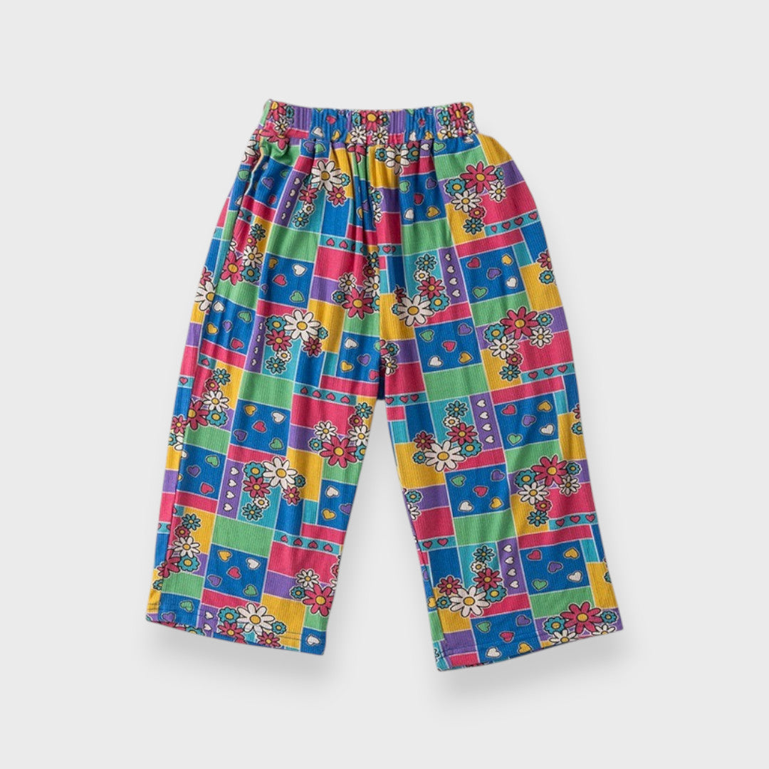 AT FLORAL PATCHWORK PRINT PANTS (110CM-130CM)