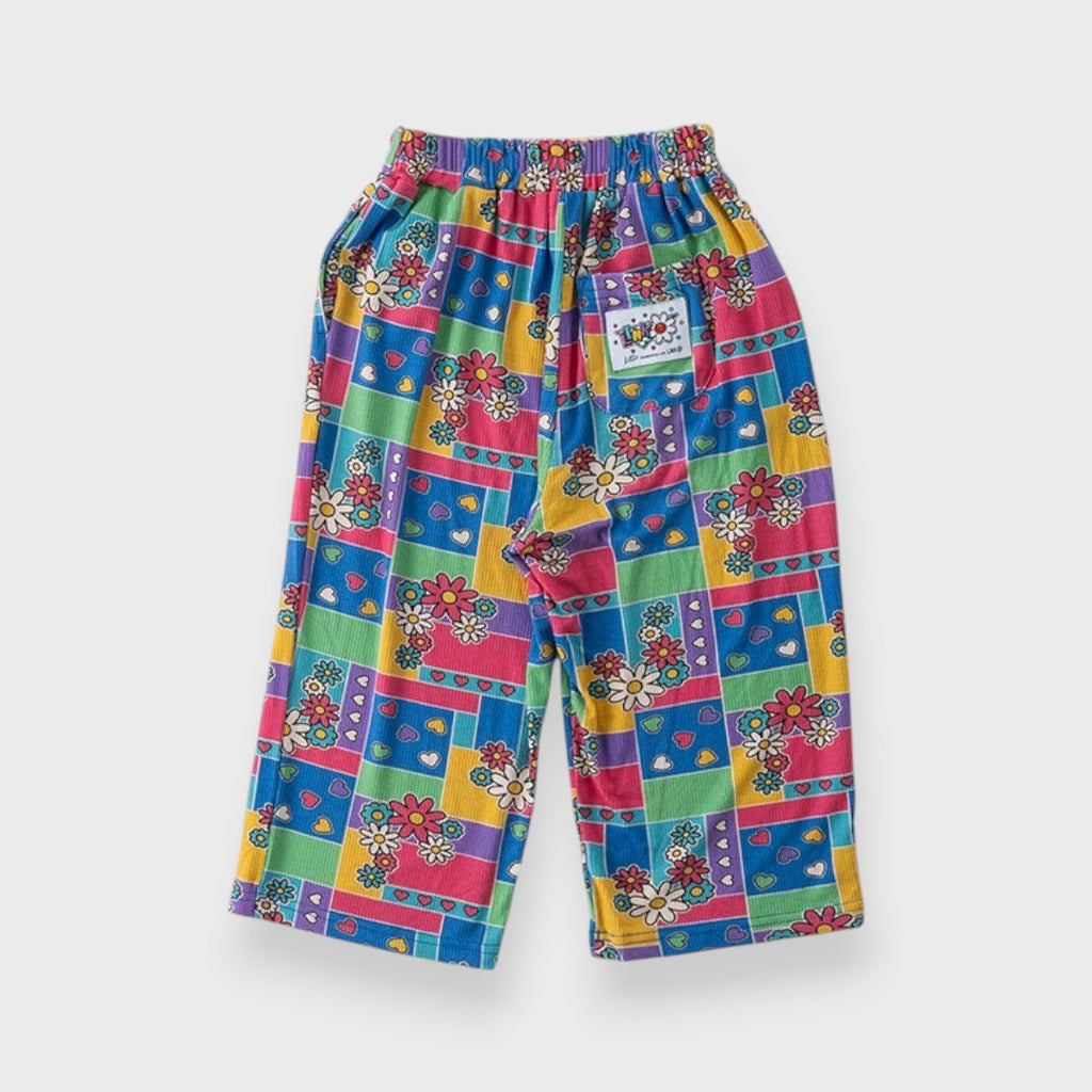 AT FLORAL PATCHWORK PRINT PANTS (90CM-100CM)