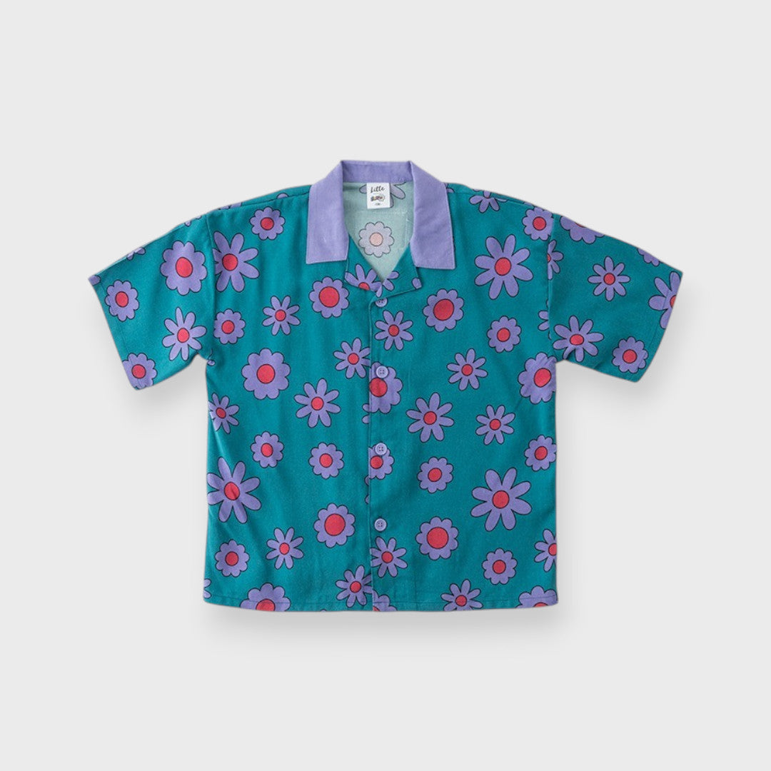 AT FLORAL PRINT SHORT SLEEVE SHIRT (90CM-100CM)