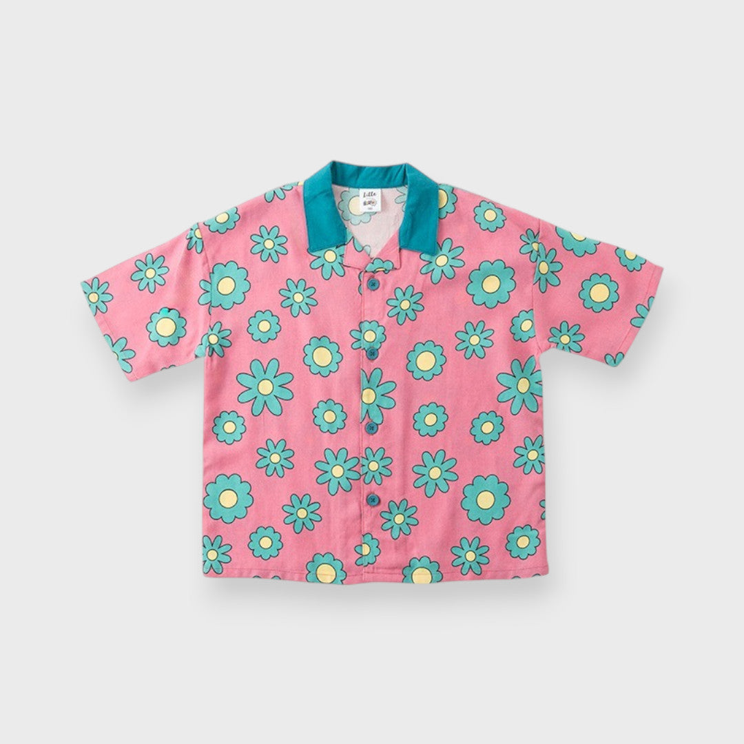 AT FLORAL PRINT SHORT SLEEVE SHIRT (110CM-130CM)