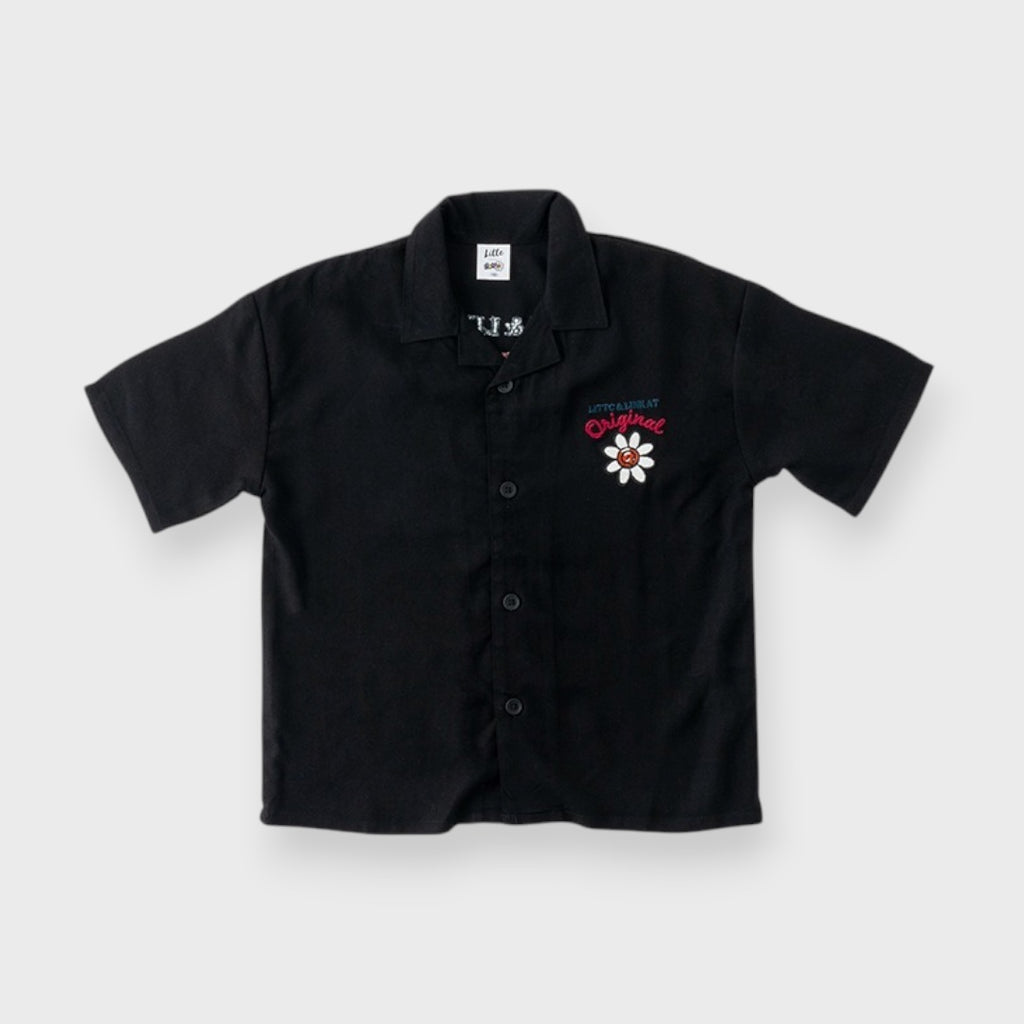 AT FLOWER EMBROIDERED SHORT SLEEVE SHIRT (90CM-100CM)