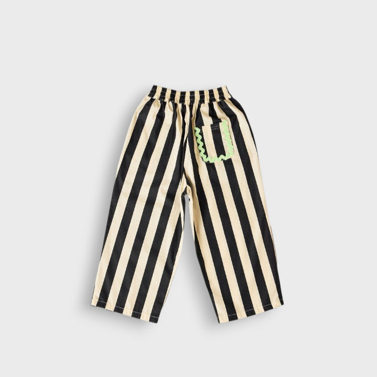WIDE STRIPE RELAXED KIDS LONG PANTS (110-130cm)
