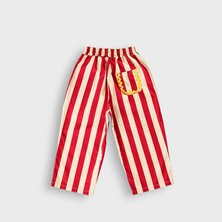 WIDE STRIPE RELAXED KIDS LONG PANTS (110-130cm)