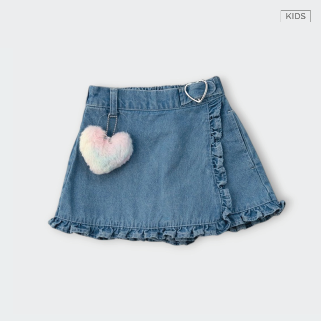Kids กระโปรงยีนส์เด็ก Heart Puff น่ารักฟรุ้งฟริ้ง ใส่แล้วใจละลาย