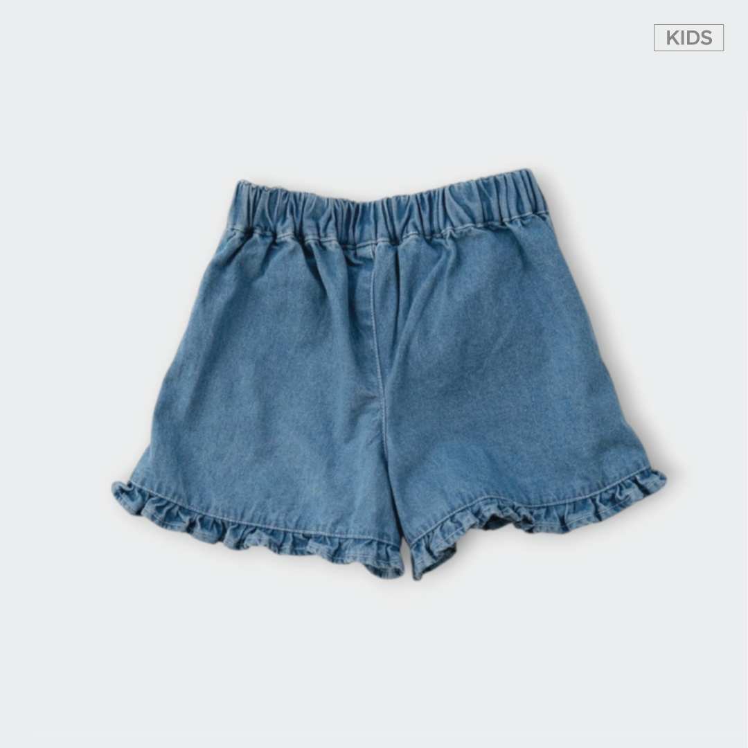 Kids กระโปรงยีนส์เด็ก Heart Puff น่ารักฟรุ้งฟริ้ง ใส่แล้วใจละลาย