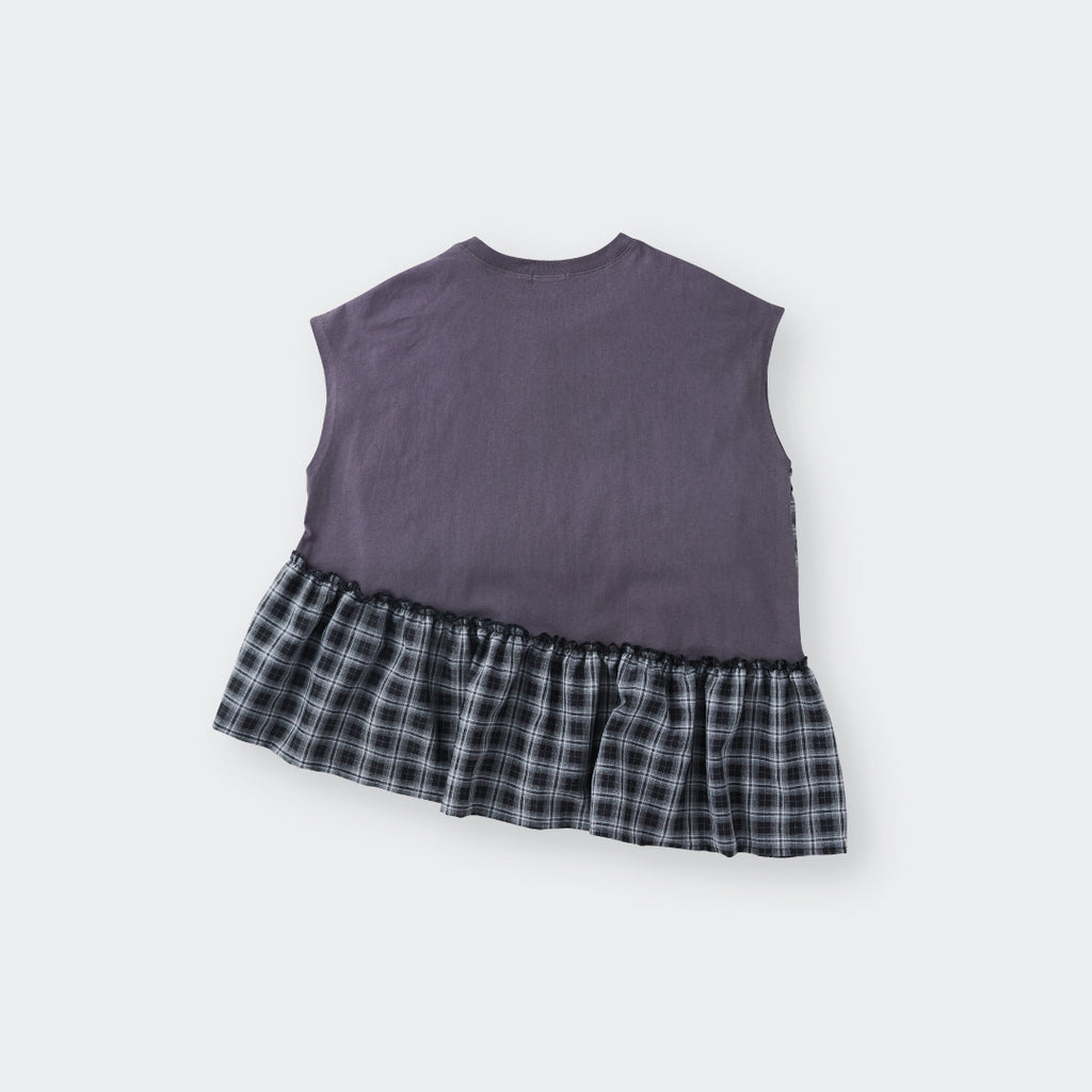 เสื้อแขนกุดแต่งชายสก็อตระบาย – ใส่สบาย ลูกเล่นมาเต็ม